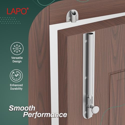 Image of LAPO 8 Inch Tower Bolt for Kitchen, Bedroom, Bathroom & Windows, Heavy-Duty Aluminium Chitakni Set with Screws (Matt Finish, Pack of 1)