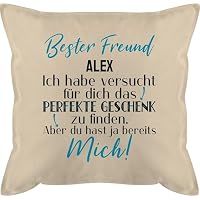 Zierkissen 40x40 Cm - Bester Freund Geschenk - Weiß Mit Witzigem Spruch