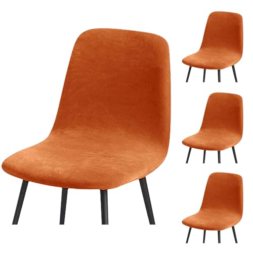 HLTQL Housse De Chaise Salle à Manger Scandinave Protege Assise Chaise Salle A Manger Housse Chaise Extensible Lot De 4/2 Housse De Chaise Velours(#Dark Orange,4er)