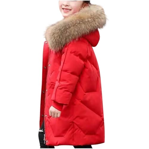 Girls Hooded Down Coat Long Sleeve Winter Thick Warm Cotton Clothes Outdoor Windproof Cute Kids Parka with Pockets3
