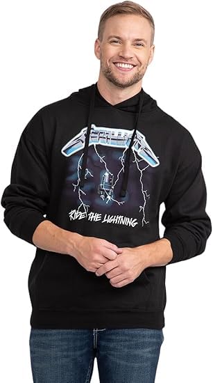 Ride the Lightnning Unisex Black Hoodie – Rock-Inspired Streetwear for Every Fan
