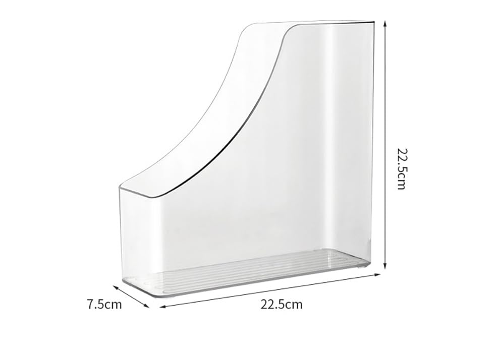 Image of MosQuick Set Of 2 Transparent Sturdy Desk Supplies Organisers Magazine File Holder For Office Acrylic File Rack File Organizer Study Table Accessories Book Holder Table Organizer For Study Table