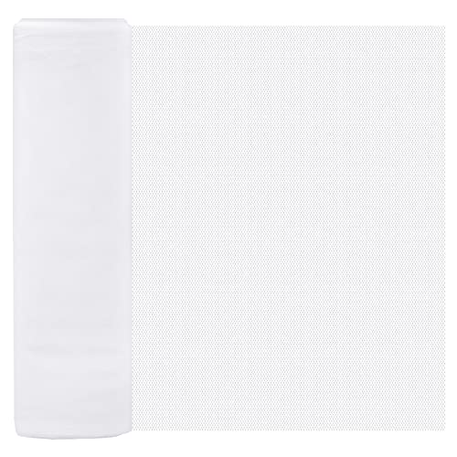 Handi Stitch Rouleau Tulle Blanc en Polyester - 137 cm de Large x 18 m de Long - Toile de Tulle Mariage, Anniversaire, Emballages de Cadeaux, Décorations, Artisanat, Tutu, Costumes