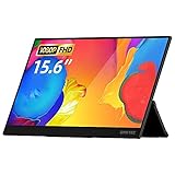 Portable Monitor, GMK 15.8'' 1080P FHD HDR Portable Laptop Monitor, IPS Ultra Slim Travel Monitor with Kickstand Dual Speakers Dual Type-C Mini HDMI for Laptop PC Phone Mac Xbox PS4
