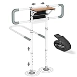 Mixoo Aufstehhilfe Bett, Aufstehhilfe mit Tisch, Zweiweg Verstellbar Bett Aufstehhilfen fur Senioren, Ergonomisch Haltegriffe fur Schwangere, Behindert, Sicherheit und Stabilität (1)