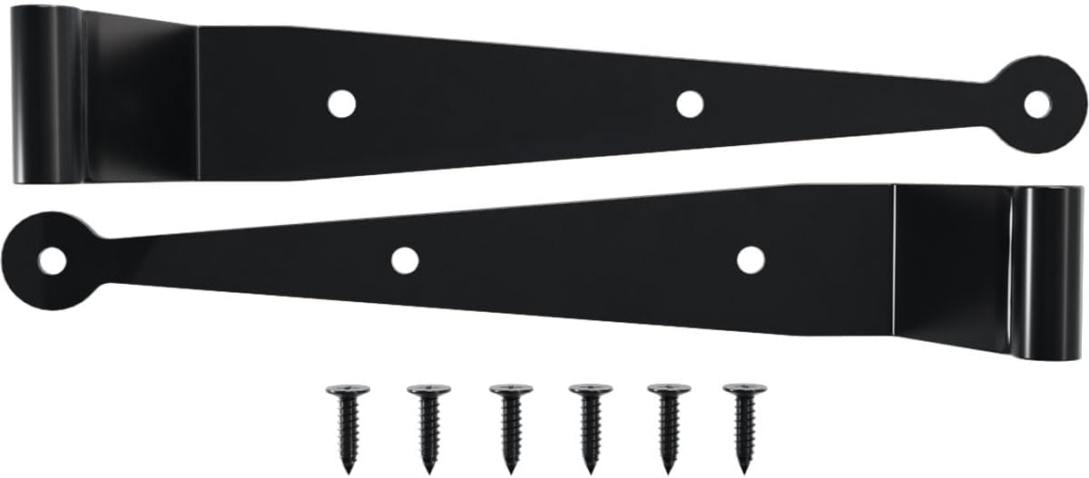 SteelTek Strap Hinge 10"W with 2 1/4" Offset (Sold as Pair), 304 Stainless Steel, Powder Coated Black