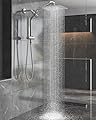 Veken Brushed Nickel Shower Head, 10'' All Metal Rain Shower Heads with Handheld Spray Combo, Hand Held Bathroom Combo with Extension Arm, Dual shower with Power Wash, Adjustable Rainfall Showerhead