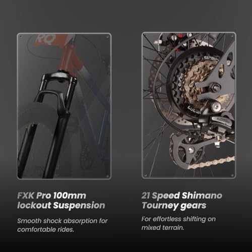 Image of HORNBACK ZORQ+ Mountain Cycle 24 Inch | Shimano 21-Speed Gear Cycle | PulsePods DRL + Indicator Lights | VeloBlade Visor | FXK Pro 100mm Lockout Suspension | for Men & Women