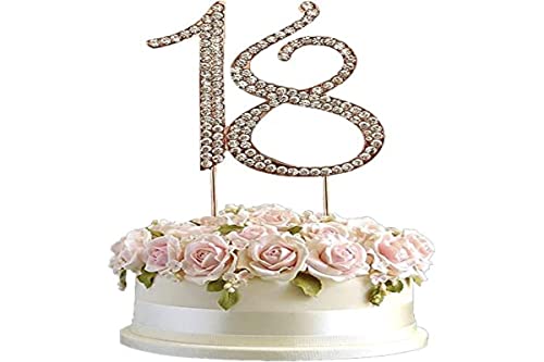18 Zahl Strasssteine Cake Topper Kuchendekoration 18 Geburtstag Tortendekoration 18 Jahrestag Geburtstag Party Dekoration Jubiläum Cover