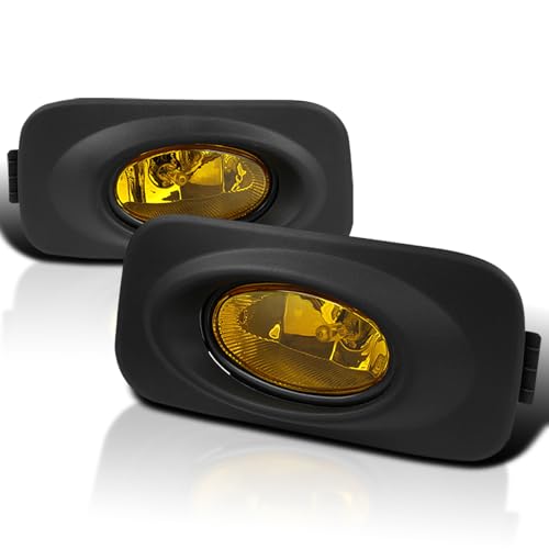 SPEC-D TUNING Yellow Fog Lights + H11 Bulbs Compatible with 2004-2005 Acura TSX, L+R Pair Assembly