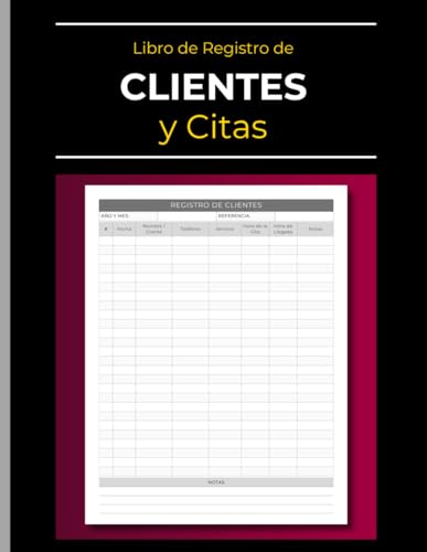 Libro de Registro de Clientes y Citas: Para Peluquerías, Barberías, Spas y Salones de Belleza: Planificador de Citas, Seguimiento de Clientes y Servicio