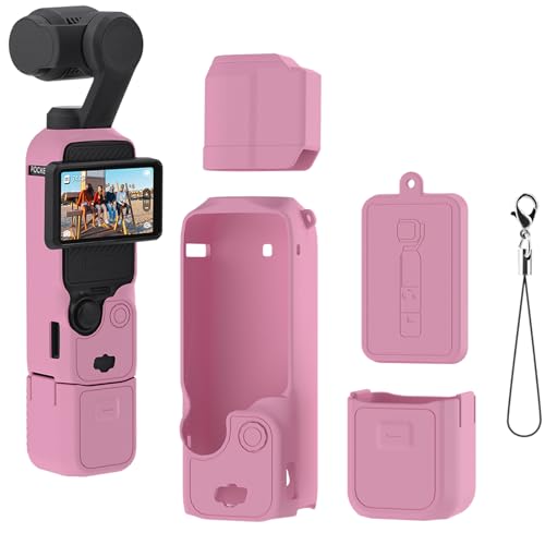 Buziba Silicone Protective Case Cover for DJI Osmo Pocket 3 Silicone Sleeve Protective Cover Handheld Gimbal Action Camera Accessories (Rose Red)