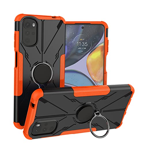 Compatible with Motorola Moto G22 Case Duty Heavy Tough Armour Full-Body Protective Cover with Hidden Kickstand Shockproof Anti-scratch Rugged Cover for Motorola Moto G22 Phone Case Orange
