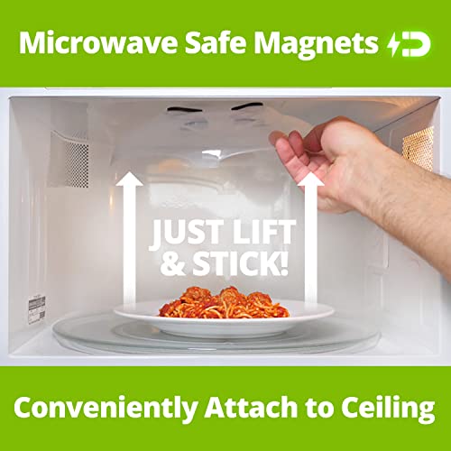 Image of HOVER COVER Magnetic Microwave Splatter Cover for Food - 12-Inch - Black | BPA-Free Lid, Vented Plate Guard with Steam Vents, Anti-Splash Microwave Lid, Dishwasher Safe, Space-Saving Magnetic Storage