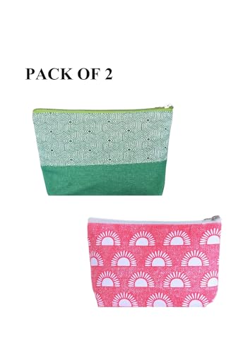 Image of Greencraft Makeup Pouch for Women | Multipurpose Pouch for Travel Carry Cute, Carry Smart & Your Daily Companion, Everywhere - Multicolor