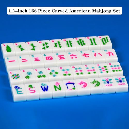 YANMEIYA Juego Americano Mahjong Set con 166 Fichas miniatura 3
