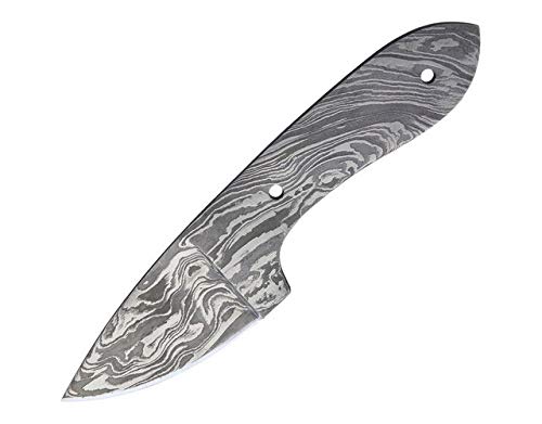 Knifemaking BL124 Drop Point Damascus Blade, Grey