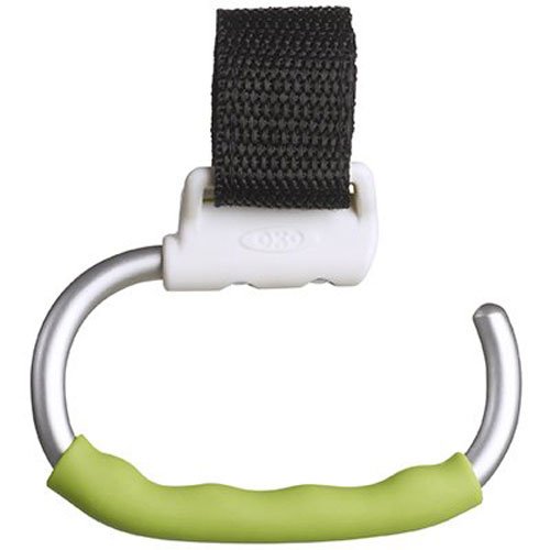 OXO Tot Non Slip Handy Stroller Hook and Handle,Silver/Green