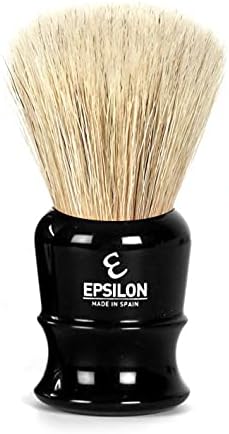 Epsilon White Horse Shaving Brush Fan Shape Black 27 mm, Único, Standard