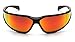 Pyramex Exeter Safety Eyewear, Sky Red Mirror Anti-Fog Lens With Black Frame