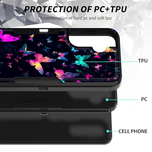 BFUKVOU for Galaxy A15 5G Case, Dust-Proof Port Cover, Full Body Silicone Rubber Covered, Non-Slip Drop-Proof Phone Case for Samsung Galaxy A15 5G 6.5 inch 2023,Galaxy Butterfly - image 2