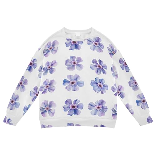 JUNZAN Sweet Phlox Flowers White Kids Girls Hoodie Sweatshirt Crewneck Hoodie for Boys Sports 4T