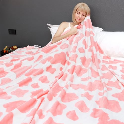 Image of Queen Blanket for Bed Couch, Pink Throw Blanket Queen /Full Size Fuzzy Fleece Throws for Women Girls, Extra Large Plush Bedding for Bedroom Living Room All Season 90 inchx90 inch