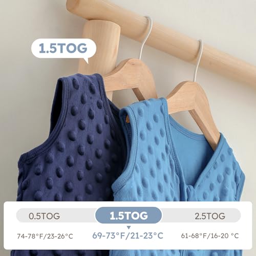 Image of Yoofoss Fleece Baby Sleep Sack 6-12 Months with Plush Dots, TOG 1.5 Baby Wearable Blanket with 2-Way Zipper, Cotton Toddler Sleep Sack Fleece