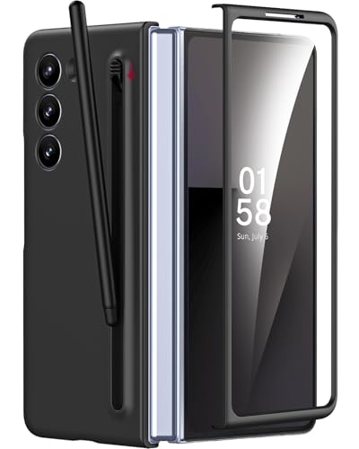 Coque Samsung Z Fold 7 avec stylet et protection écran intégrée étui fin noir
