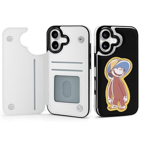 手帳型 おさるのジョージ 対応 iPhone 17 ケース カード収納 スマホケース 財布型 携帯ケース 軽量 全面保護 スタンド機能 おしゃれ お祝いギフト