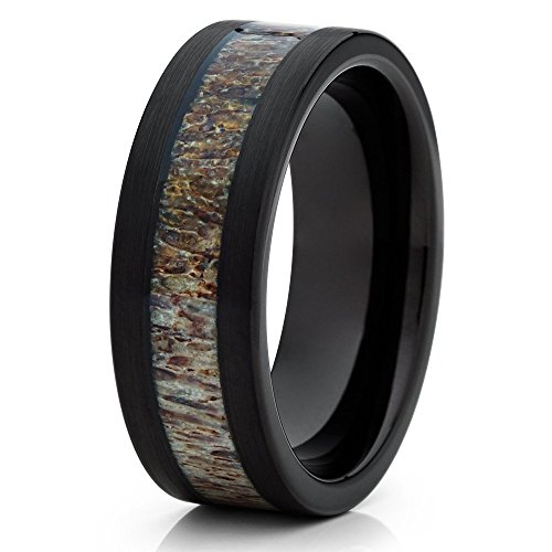 Silly Kings Deer Antler Wedding Band Men & Women Black Tungsten Wedding Band 8mm Tungsten Carbide Ring Silly Kings Deer Antler Wedding Band Men & Women Black Tungsten Wedding Band 8mm Tungsten Carbide Ring