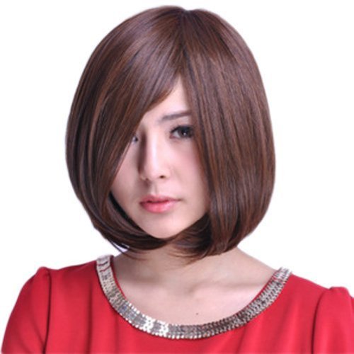 Bemaystar Women's Short Bob Synthetic Brown Hair Wig