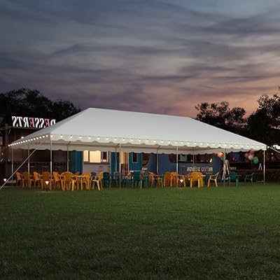 EROMMY 20x40ft Party Tent, Outdoor Wedding Canopy, Heavy Duty Large Canopy Carport, Gazebo Shelter Tent for Party Event Commercials, White
