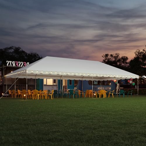 EROMMY 20x40ft Party Tent, Outdoor Wedding Canopy, Heavy Duty Large Canopy Carport, Gazebo Shelter Tent for Party Event Commercials, White