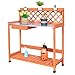 PetalPine Outdoor Potting Bench & Wooden Gardening Work Station Planting Table with Metal Tabletop, Drawer, Storage, and Hooks