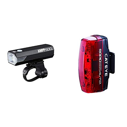 キャットアイ(CAT EYE) 自転車用ヘッドライト AMPP500 最大約500ルーメン USB充電式 コンパクトでありながら頑丈でパワフル 横からの視認性を高めたサイドレンズ採用 HL-EL085RC & セーフティライト TL-AU620-R RAP