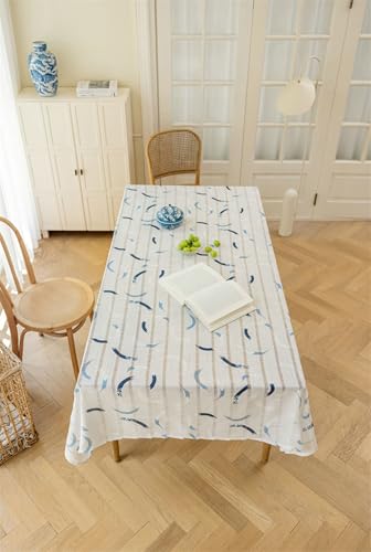 Nappe rectangle 135x100 cm à rayures Beydodo en polyester lavable