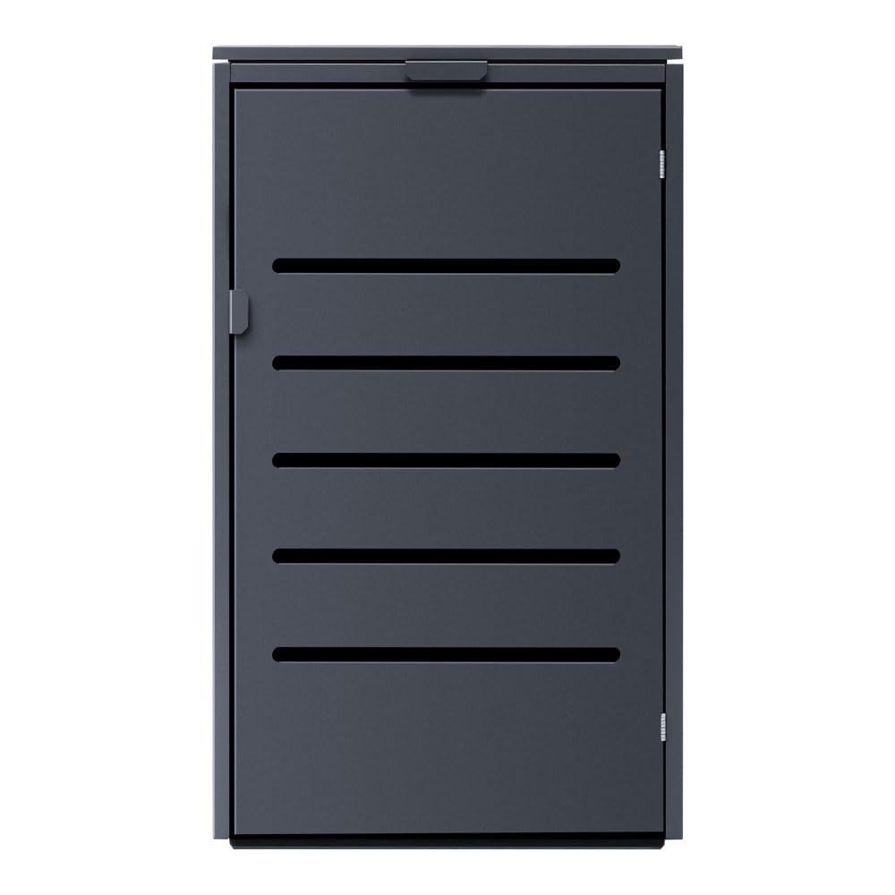 KNOBLOCH Mülltonnenbox aus Aluminium | Basisbox MTB1012 | erweiterbar | Anthrazit | 1-türig | 120 und 240 L