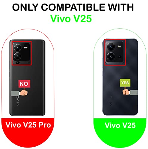 Image of A rtistque Frosted Translucent Back Cover Case for Vivo V25 5G | Electroplated Chrome Ring | Raised Camera Edges for Protection | Smooth Sides TPU - Black