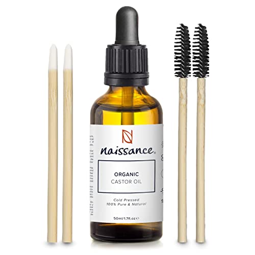 Naissance Aceite de Ricino BIO Puro Prensado en Frio (No. 217) 50ml - Hidratante Nutritivo Natural Pelo Piel Uñas Cejas Pestañas Ojos - Ideal Para Masaje Corporal Facial Crecimiento Barba - Vegano