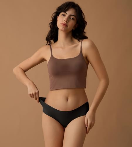 Image of SHARICCA Womens Seamless Underwear No Show Hipster Panties Invisible Lightweight Nuage Bikinis Briefs Microfiber Pack