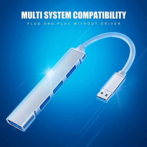 mewmewcat USB Hub 4 portas USB 3.0 / 2.0 Adaptador de hub de dados Divisor de cabo de extensão de hu