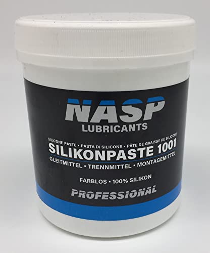 NASP Pasta de silicona para montaje de grasa lubricante transparente, 500 g, fabricado en Alemania