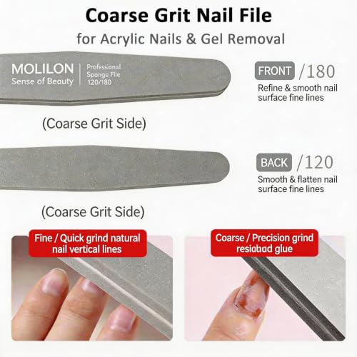 Limas de uñas duraderas para evitar roturas, juego de pulidores de esmeril lavables de doble cara 4