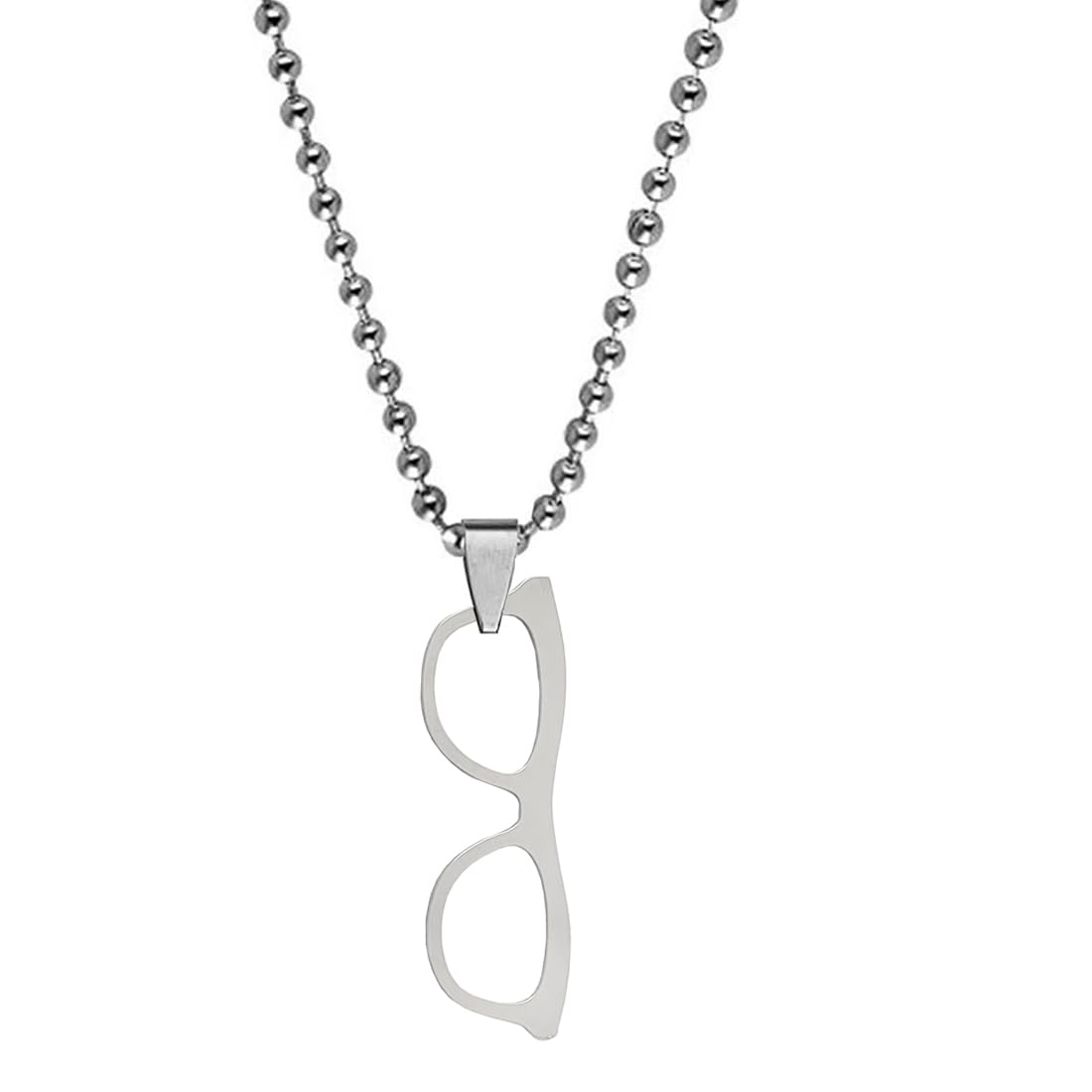 Mens Jewelry Glassess Locket Silver Stainless Steel Pendant Necklace Chain For Men And Women-image-0