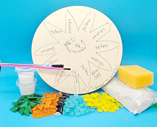DIY Kits for Adults Trivets for Hot Dishes Candle Holder Mosaic Kits for Adults (Flower)