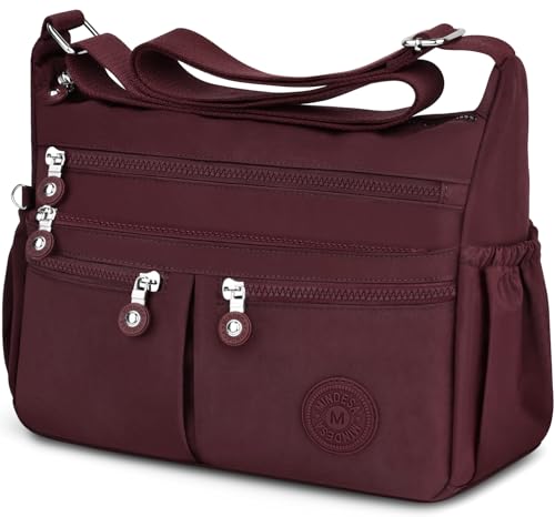 Image of Nylon Crossbody Bags for Women Waterproof Lightweight Large Travel Purses Multi-Pocket Pocketbooks Shoulder Bag