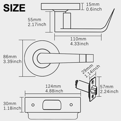 HISAFE Keyed Entry Grade 2 Commercial Door Locks Heavy Duty Office Door Lever, Non-Handed, UL 3 Hour Fire Rated, ADA Compliant, Satin Chrome Finish 26D, 2-3/4\'\'Backset X-XG-ET-70 - Thumbnail 5