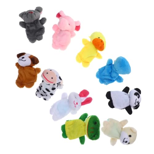 ERINGOGO 10 Piezas Muñeca De Dedo Marionetas De Dedo De Manos Mini Pequeñas Manos Títeres De Dedo Marionetas De Dedo con Forma De Animales Marioneta De Dedo De Personaje Felpa
