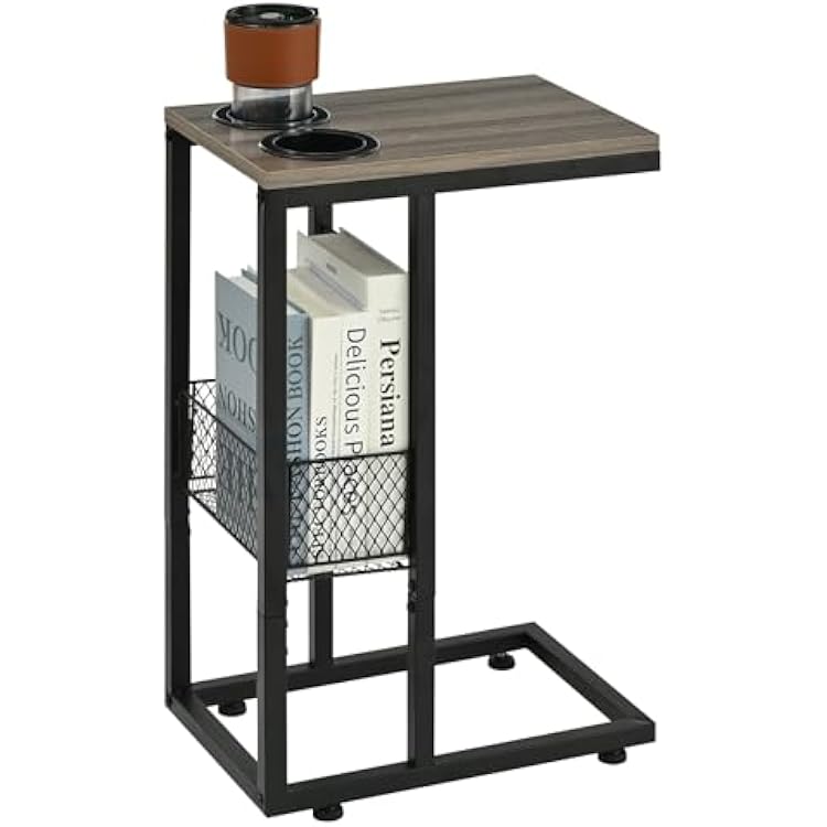 Cup Holders Living Room End Tables With Usb Ports C Shaped End